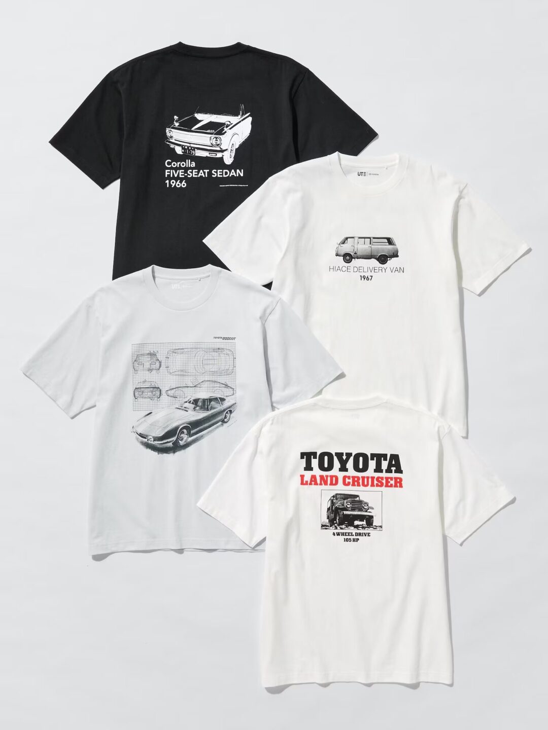 UNIQLO UT × TOYOTA 신상 그래픽 티셔츠 — 명차 4종이 티셔츠로 돌아왔어요